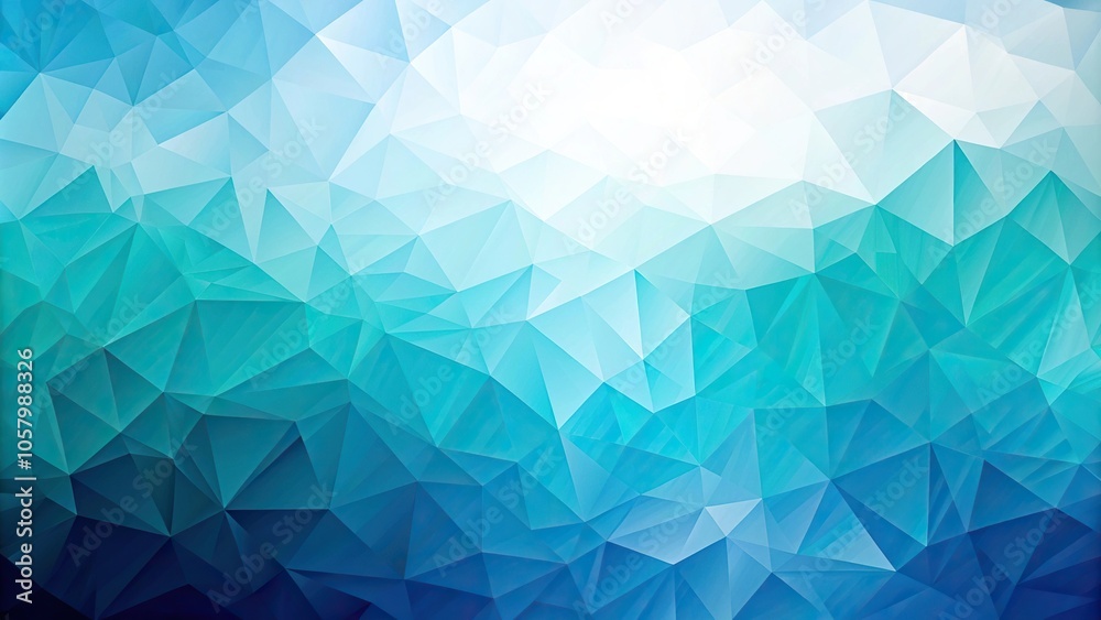 Obraz premium Minimalist abstract blue teal white gradient polygon background