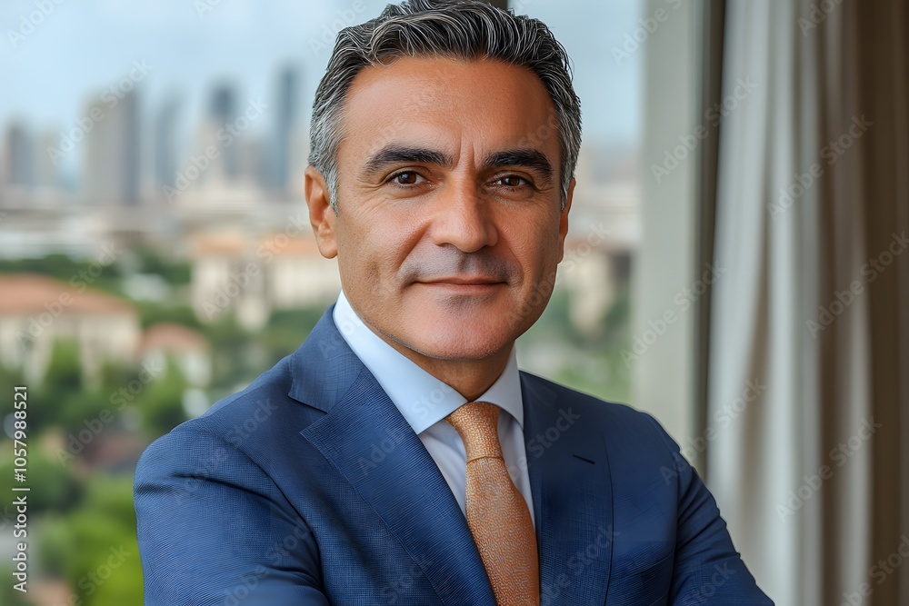 A middle-aged man in a suit standing with his arms crossed and smiling confidently. This is an image of organization leader who has experience and confidence in managing the organization to progress. A middle-aged man in a suit standing with his arms crossed and smiling confidently. This is an image of organization leader who has experience and confidence in managing the organization to progress.