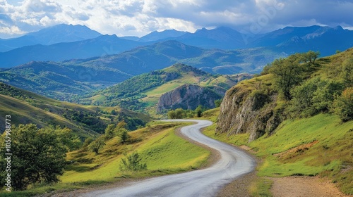 Scenic mountain road with breathtaking views of the landscape