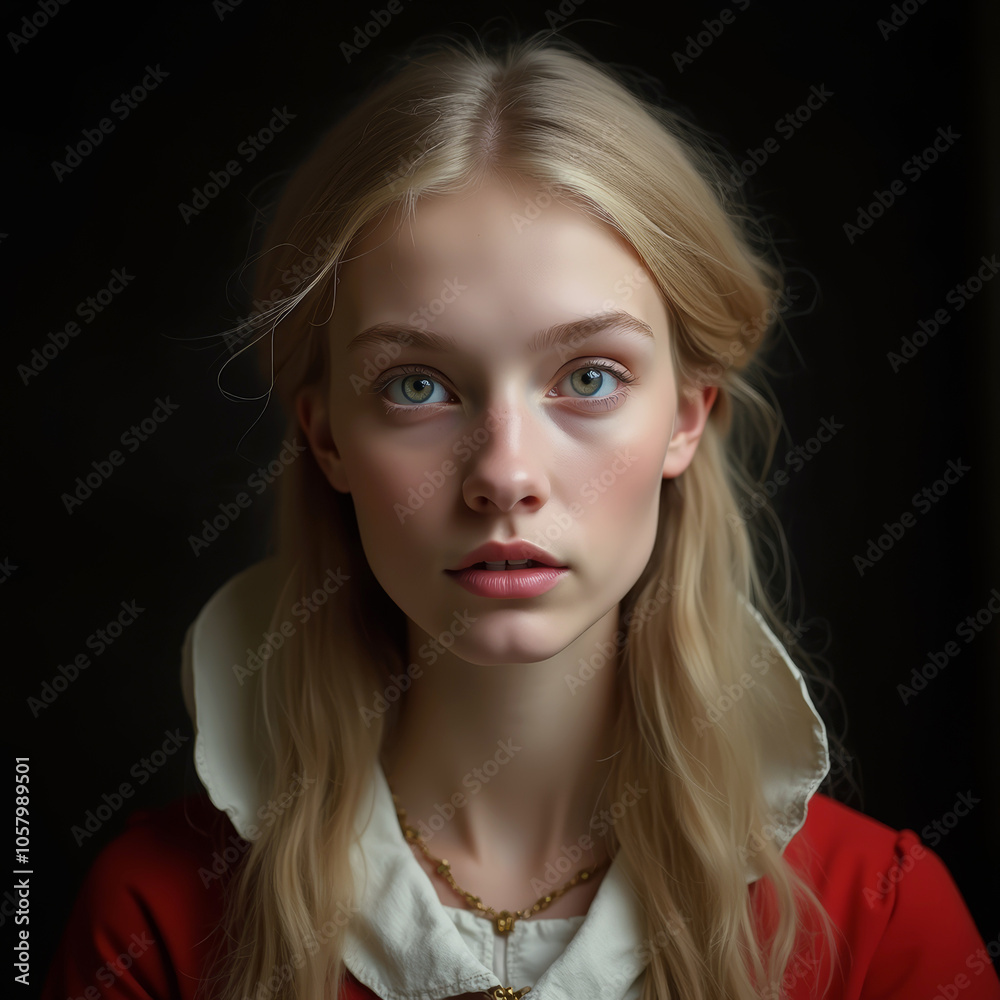 portrait of a young woman in medieval clothing portrait of a young woman in medieval clothing