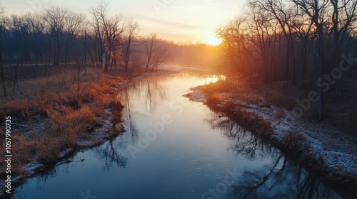 Tranquil Sunrise Over Still Waters