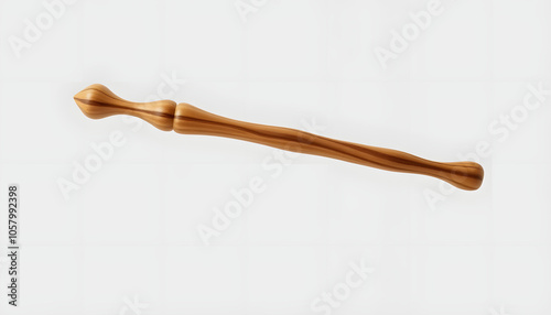 Magicians wand made of plastic wood isolated with white highlights, png