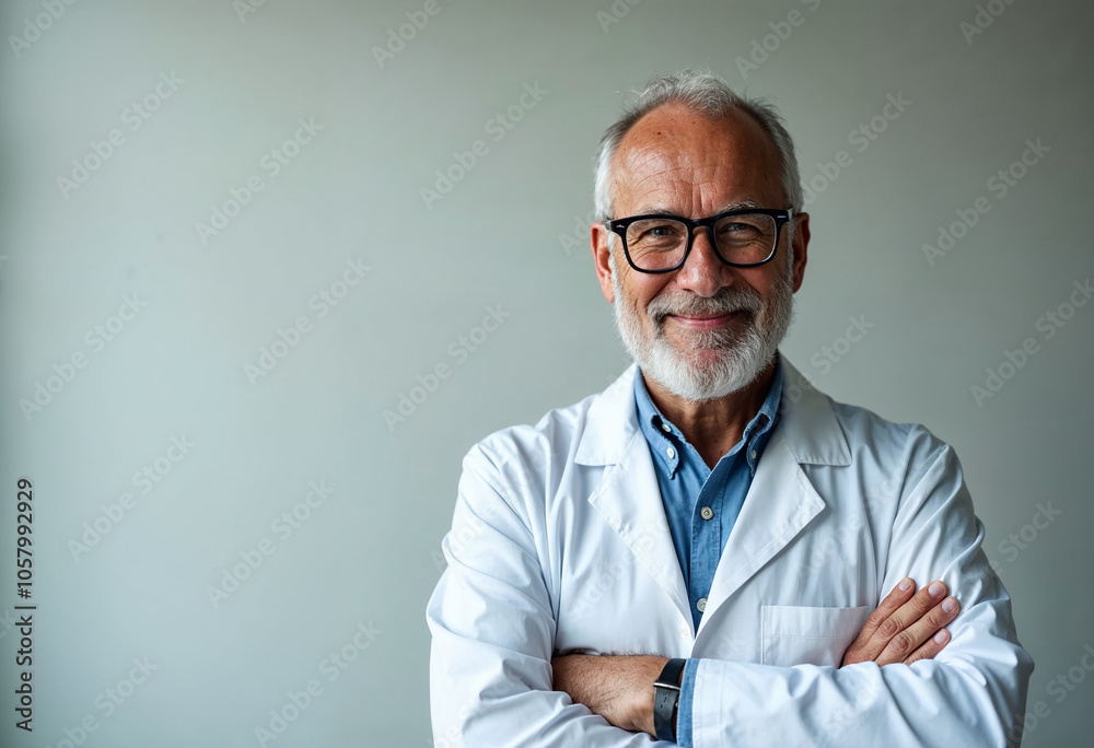 A happy adult senior scientist man A happy adult senior scientist man