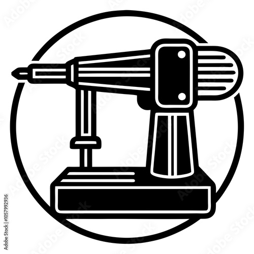 Drill Press icon vector art illustration