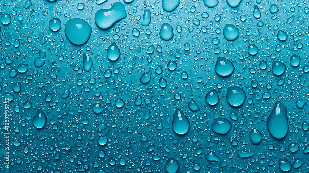 Water drops on a blue surface. Water drops on a blue surface.