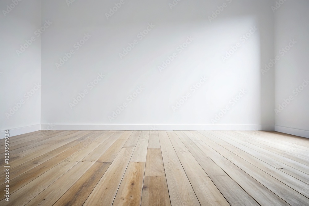 Minimalist wooden plank floor with white paint Minimalist wooden plank floor with white paint