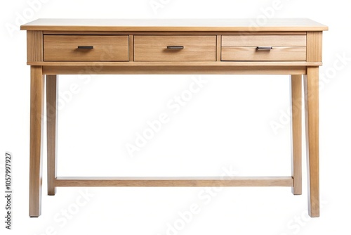 Minimalist wooden console table with drawers