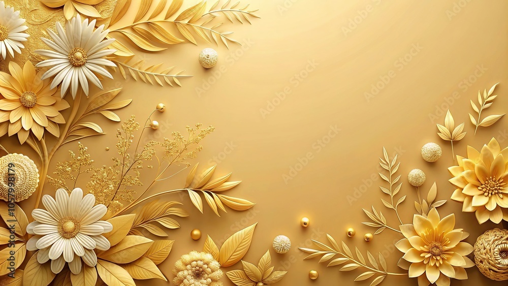 Minimalistic floral background with golden tones and a summery vibe close-up Minimalistic floral background with golden tones and a summery vibe close-up