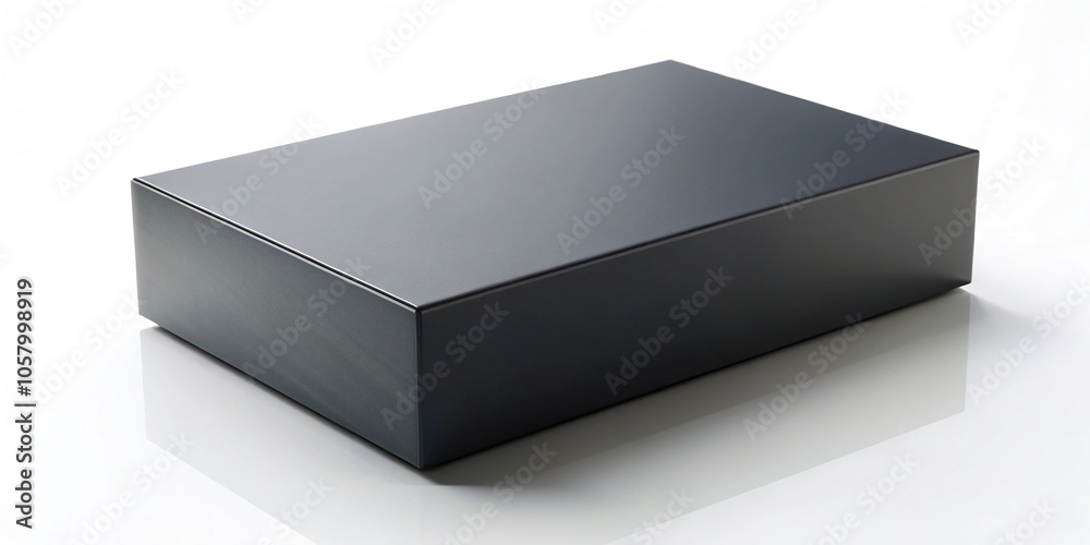 Naklejka premium Mockup of a panoramic black box isolated on white background