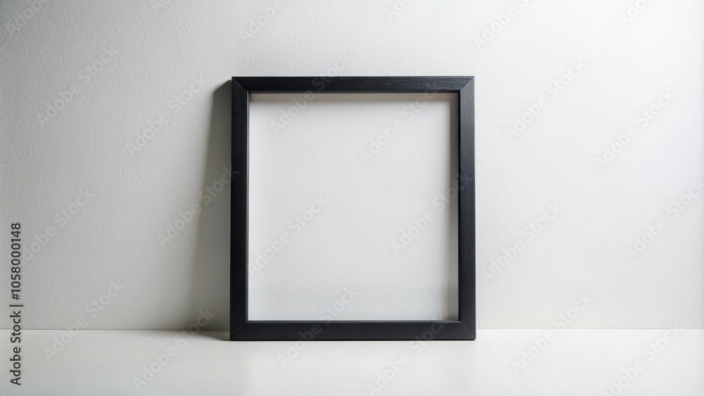 Modern black minimalist frame with leading lines on white background Modern black minimalist frame with leading lines on white background