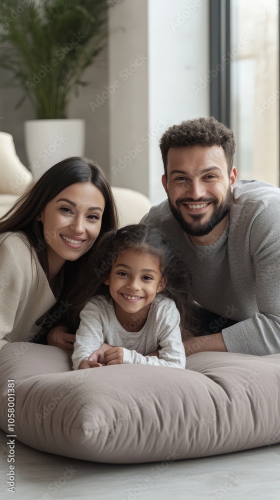 Happy Family Portrait Relaxing at Home Happy Family Portrait Relaxing at Home