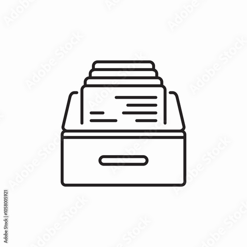 drawer documents icon sign vector