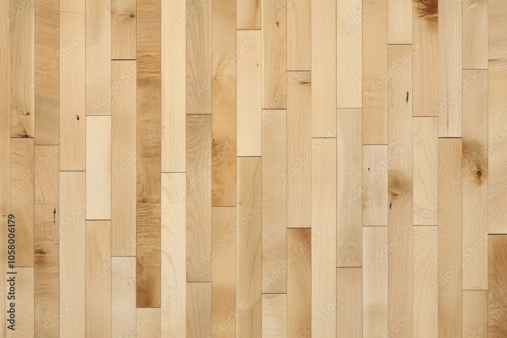 Fototapeta premium Beautiful maple flooring texture from an overhead view, showcasing light wood tones and ultra-realistic details.