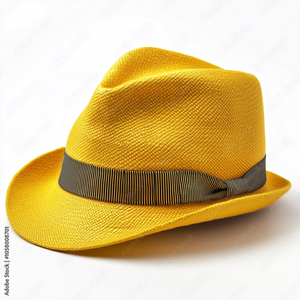 A bright yellow hat brimming with optimism perfect for sunny adventures A bright yellow hat brimming with optimism perfect for sunny adventures