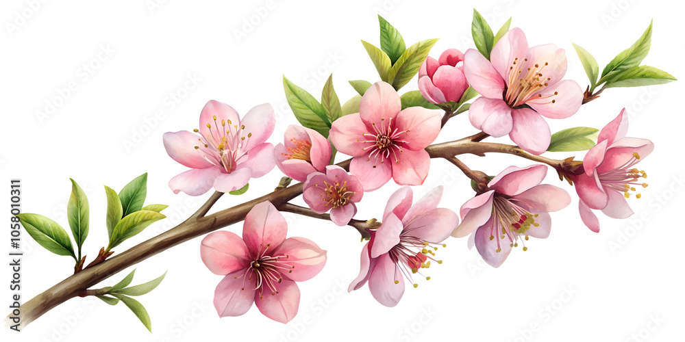 Obraz premium Cherry Blossom Branch Elegance