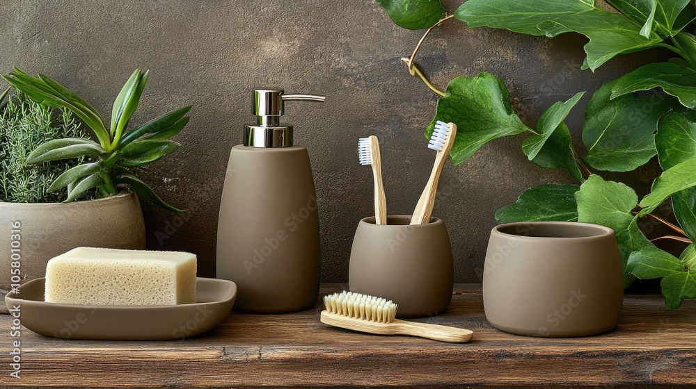 Elegant Bathroom Essentials with Natural Decor Elegant Bathroom Essentials with Natural Decor