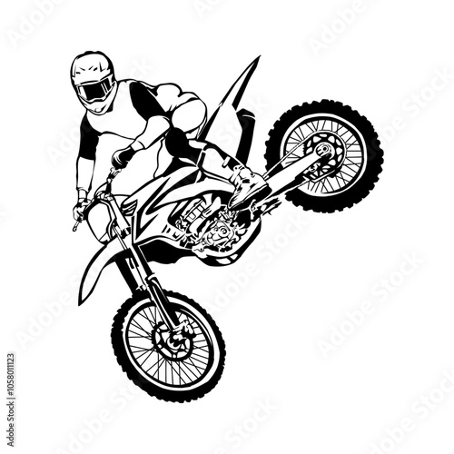 motocross style stencil silhouette