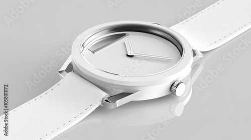 Elegant White Watch on Minimalist Background photo