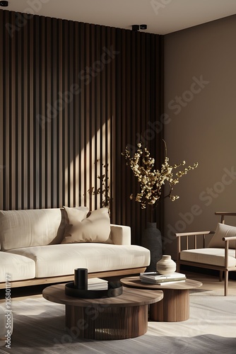 Modern Interior of Stylish Living Room ,Wall Mock Up, Frame , Poster with Beautiful Background, 3d render