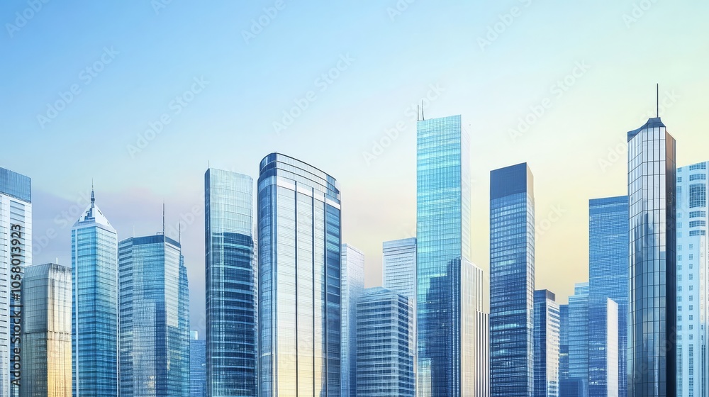 A modern skyline featuring tall glass buildings under a clear blue sky. Perfect for urban-themed projects and visual storytelling. A modern skyline featuring tall glass buildings under a clear blue sky. Perfect for urban-themed projects and visual storytelling.