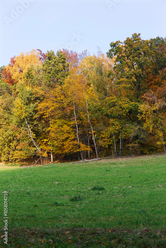 Colorful autumn Landscape in Bohemian Paradise, Czech Republic 
