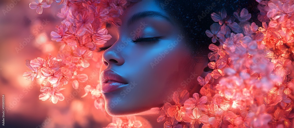 Blossoming Dreams: A Harmony of Beauty and Nature's Glow. Blossoming Dreams: A Harmony of Beauty and Nature's Glow.