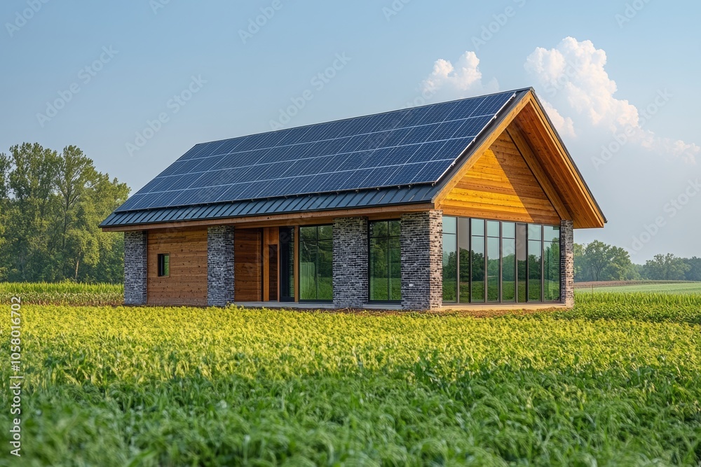 Solar panels on farms. Generative AI Solar panels on farms. Generative AI