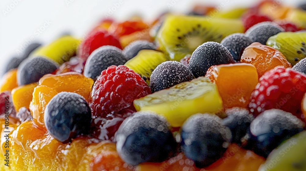 Close-Up of Traditional Fruit Cake with Fresh Toppings Close-Up of Traditional Fruit Cake with Fresh Toppings