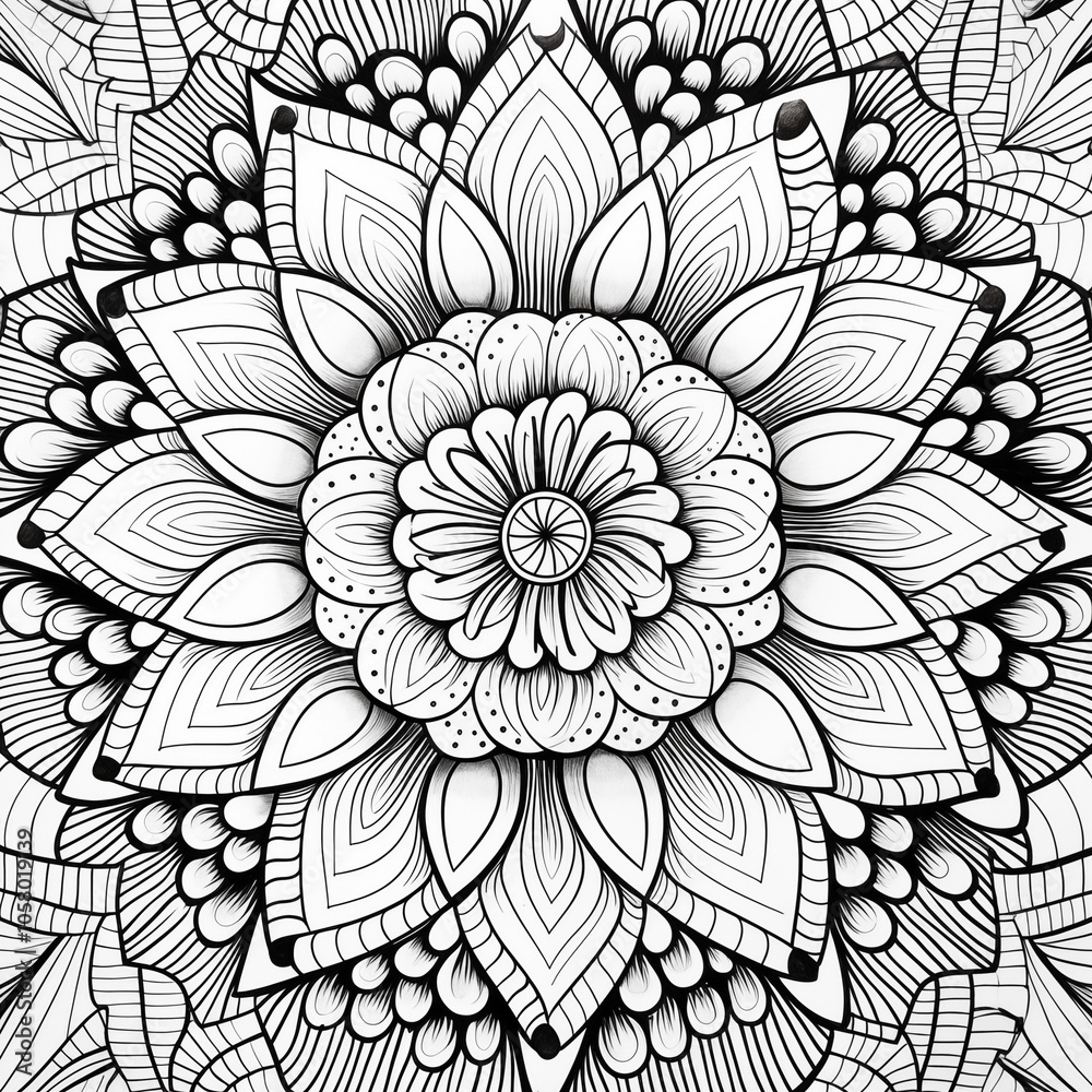 Adult coloring page Mandalas Flower Adult coloring page Mandalas Flower