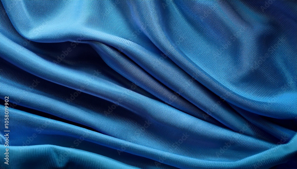 Fototapeta premium 温もりと柔らかさが感じられる青い布地、微細なテクスチャと繊維の質感が魅力