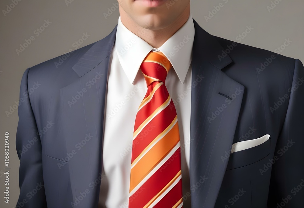 a red striped tie isolated on a white background create with ai a red striped tie isolated on a white background create with ai