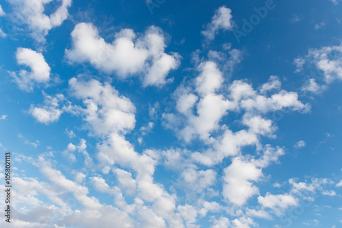 colorful blue sky with clouds at sunset