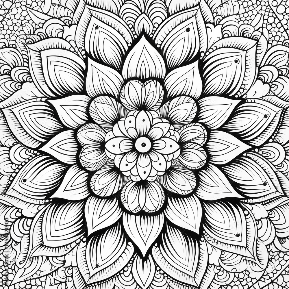 Adult coloring page Mandalas Flower