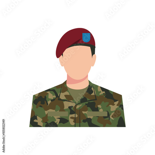 soldier portrait vector illustration 