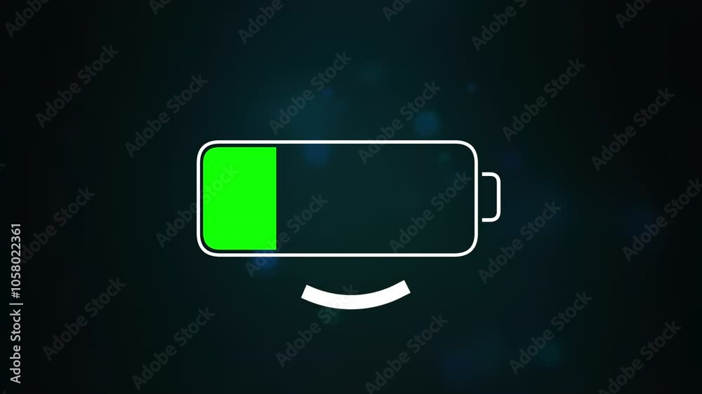 Battery Charging Symbol Featuring a Circular Motion Indicator for Enhanced Visual Appeal