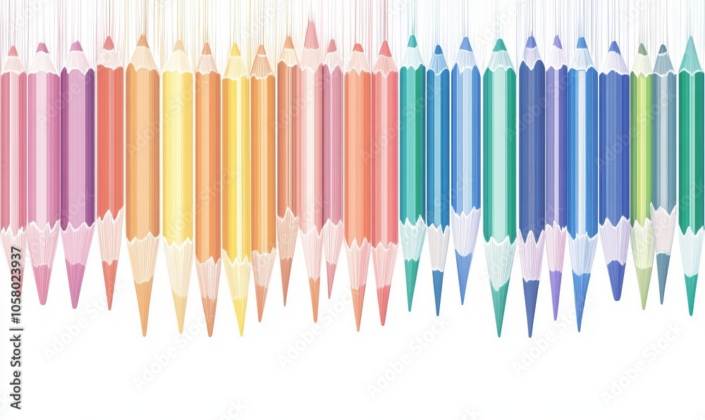 Background with many colored pencils Background with many colored pencils