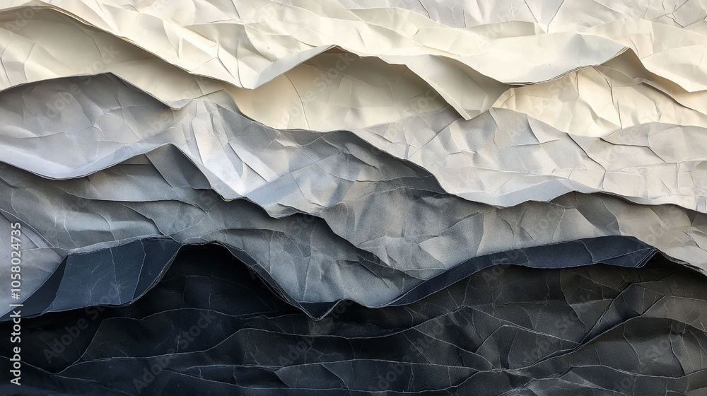Close-up of Layered Crumpled Paper Textures in Varied Colors Close-up of Layered Crumpled Paper Textures in Varied Colors