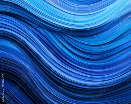 Abstract blue wavy background with smooth lines.