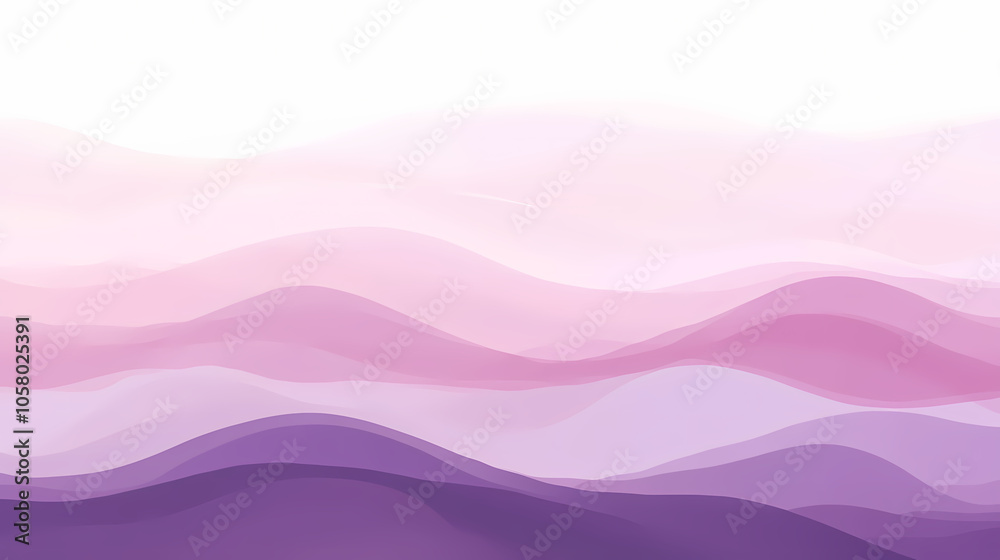 Gentle pastel lavender and pink flowing layers. Pastel Gradient. Illustration