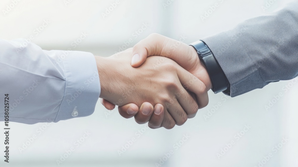 Close-up of a professional handshake symbolizing agreement and collaboration in a business environment.
