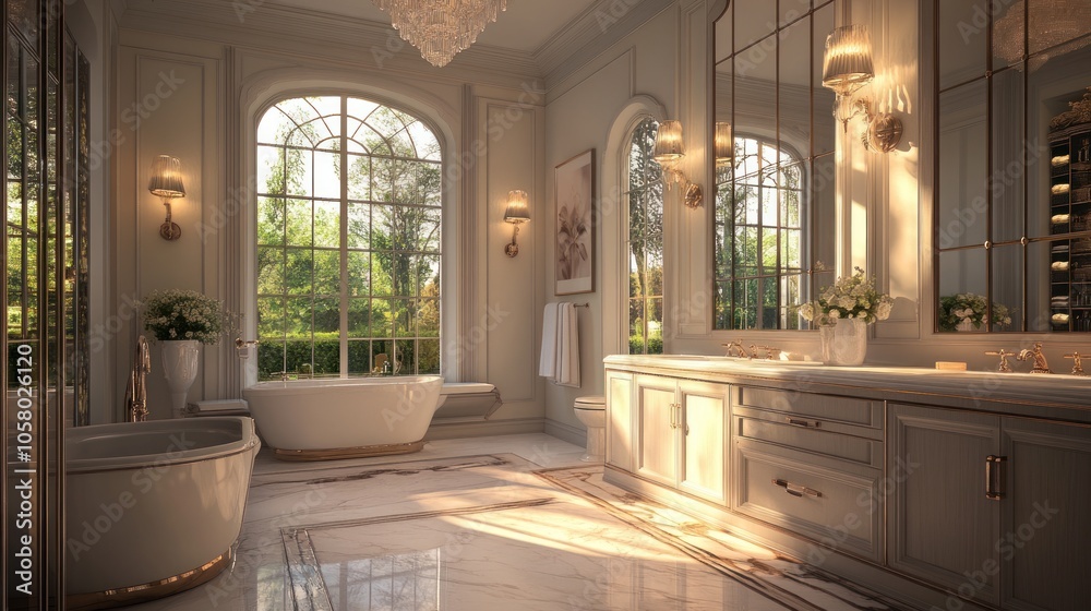Luxury Bathroom with Natural Light Luxury Bathroom with Natural Light