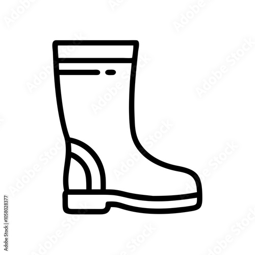 Rubber boot icon in black outline style on white background