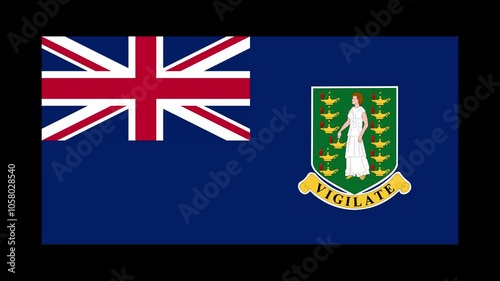 British Virgin Islands country flag shapes and elements construction animation