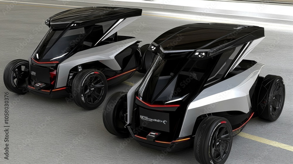 Futuristic electric vehicles with sleek design, perfect for urban commuting and sustainable transportation solutions. Futuristic electric vehicles with sleek design, perfect for urban commuting and sustainable transportation solutions.