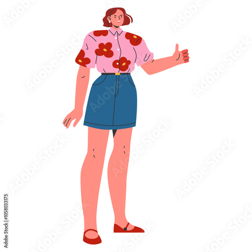 Young Businesswoman. Flat Vector Illustration