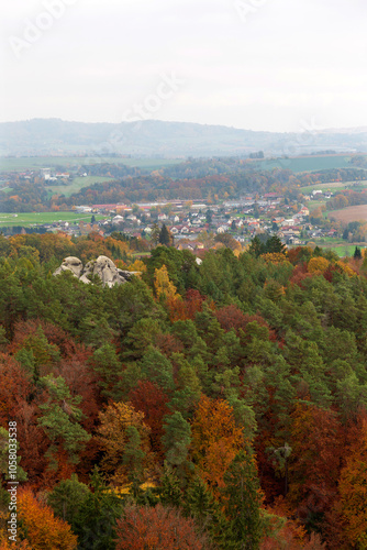 Obraz na płótnie Colorful autumn Landscape in Bohemian Paradise, Czech Republic w salonie