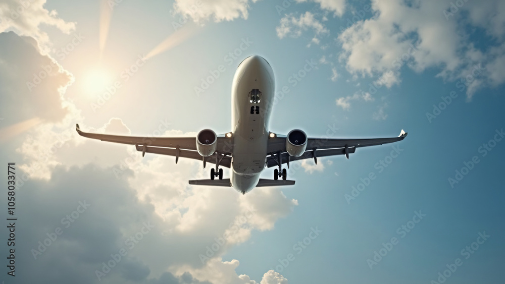 airplane in the sky landing airplane in the sky landing