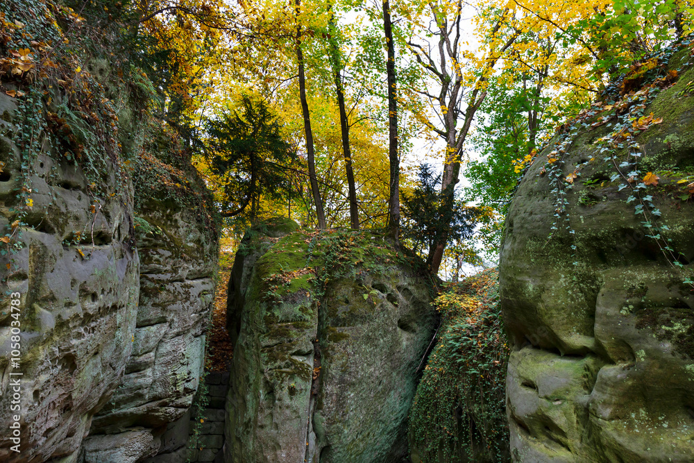 Colorful autumn Landscape in Bohemian Paradise, Czech Republic