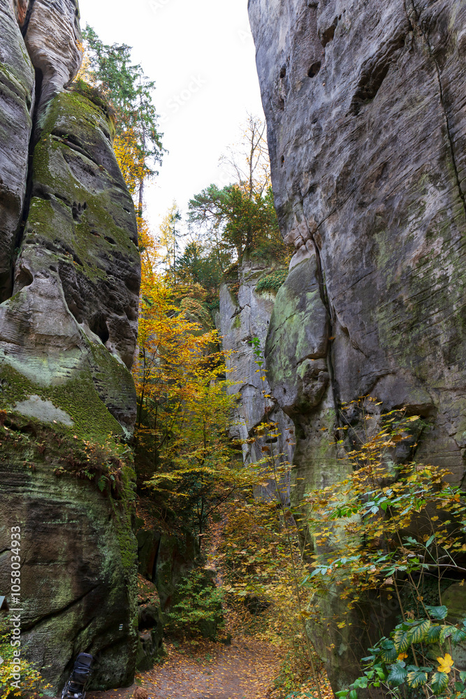 Colorful autumn Landscape in Bohemian Paradise, Czech Republic