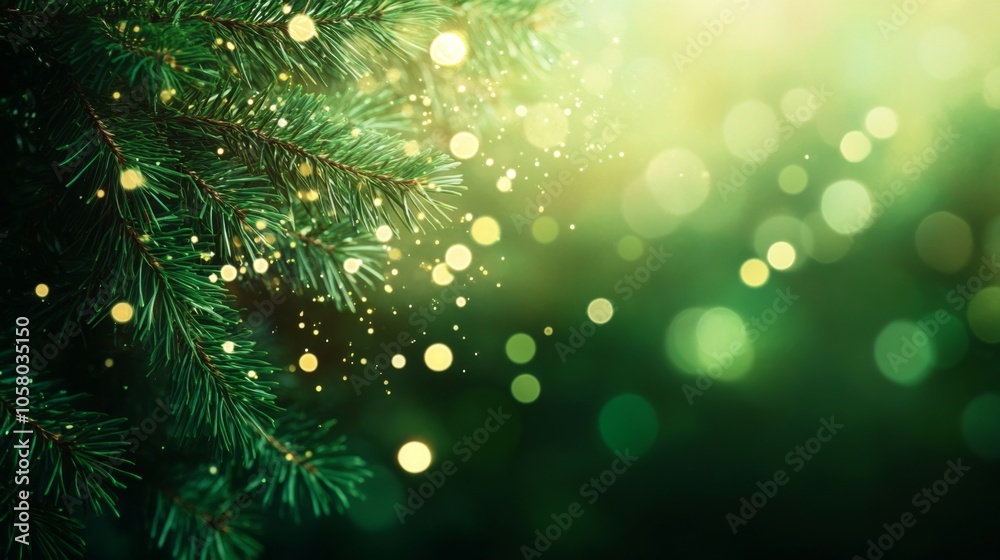 Christmas background. pine tree branch with a blurred green background, creating a serene, natural ambiance. copy spac Christmas background. pine tree branch with a blurred green background, creating a serene, natural ambiance. copy spac